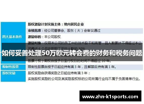 如何妥善处理50万欧元转会费的财务和税务问题